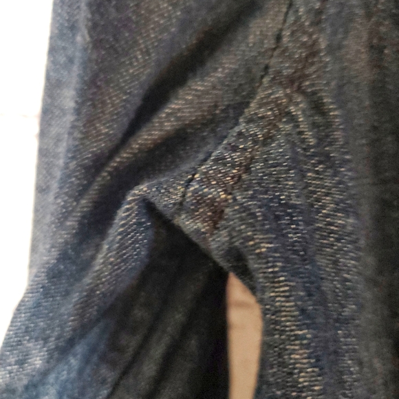 Talbots Dark Blue Denim Button Up Blouse with Roll Tab Sleeves Size 8 - Picture 3 of 8